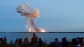 Antares Rocket Explodes Wallops Island VA NASA 102814 [upl. by Aneelad]