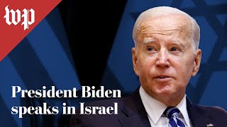 Biden speaks in Israel  1018 FULL LIVE STREAM [upl. by Hylton]