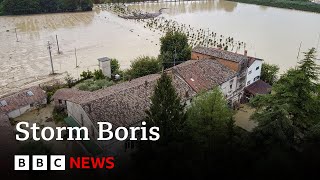 Storm Boris batters Italy after wreaking havoc in central Europe  BBC News [upl. by Amle607]