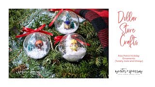 Dollar Store Crafts Paw Patrol Holiday Ornaments [upl. by Knarf]