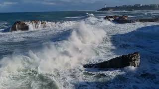 Grosses vagues sur le rocher de la vierge à biarritz [upl. by Hernandez]