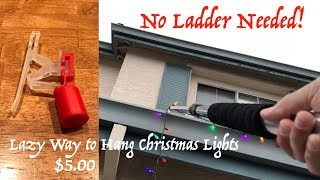 500 The Lazy Way to Hang Christmas Lights on the gutter No Ladder Needed  Laderlless Light Clips [upl. by Alset]