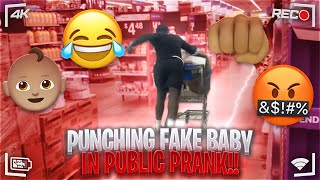 PUNCHING FAKE BABY IN PUBLIC PRANK GOT KICKED OUT [upl. by Skrap732]