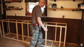 DIY KITCHEN CABINET FRAMING  TIMBER FRAME CABIN  OFF GRID HOMESTEAD [upl. by Ames]