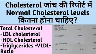 Normal Cholesterol Levels  LDL Cholesterol  HDL Cholesterol [upl. by Kciredor]