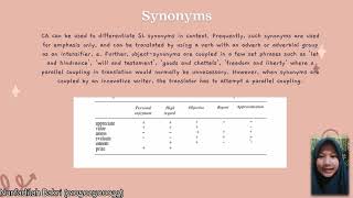 WRITTEN TRANSLATION The Use of Componential Analysis in Translation by Group 2D 2022 [upl. by Aieka]