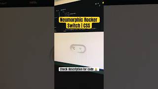 Neumorphic Rocker Switch  CSS HTML cssanimation coding shorts [upl. by Nomla267]