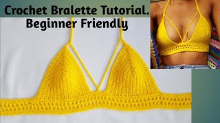 Simple and Easy Crochet Bralette for Beginners [upl. by Meijer]