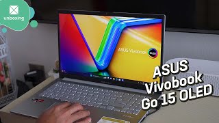 ¡LAPTOP CON PANTALLA OLED Asus Vivobook Go 15 OLED  Unboxing en español [upl. by Arremat710]