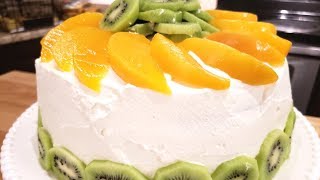 Genoise Cake With Fresh Cream and Fruits  Lailas Home Cooking  Episode 66 [upl. by Ainet]