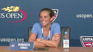 Roberta Vinci defeats compatriot Camila Giorgi at US Open [upl. by Hannazus]