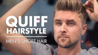 Mens Quiff Hairstyle  Short Hair [upl. by Emalia]