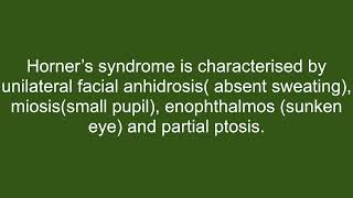 Unilateral anhidrosis of Horner’s syndrome [upl. by Bartley322]