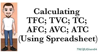 Calculating  TFC  TVC  TC  AFC  AVC  ATC  Using Spreadsheet in 5 minutes [upl. by Aihsein]