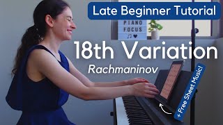 Lets Play  18th Variation Beautiful Classical Piano Tutorial  Free Sheet Music [upl. by Cleave]