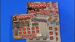 SOOD 1361 2 AND 5 MONOPOLY SECRET VAULT FL Lottery Scratch Tickets [upl. by Omura]