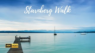 Relaxing Walk from Starnberg Nord to Starnberger See  Germany  4K HDR [upl. by Nallid353]