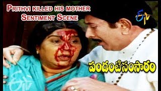 Prithvi killed his mother  Sentiment Scene  Pandanti Samsaram  Krishna  Ravali  ETV Cinema [upl. by Colvin504]