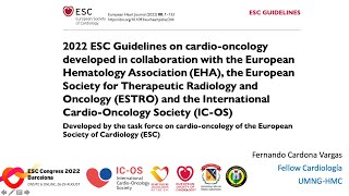 Revisión 2022 ESC Guidelines on cardiooncology developed in collaboration EHA the ESTRO and ICOS [upl. by Walcoff393]