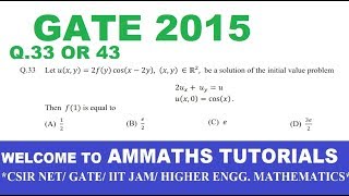 GATE 2015 QNO33 OR 43 MATHS SOLUTION BOUNDARY VALUE PROBLEM [upl. by Hoffmann]