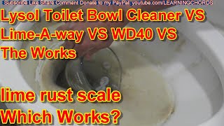 TOILET CLEANER Bowl Cleaner  Lysol VS THE Works VS WD40 VS Lime AWAY  WHICH WORKS BEST [upl. by Iveksarap]