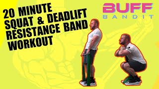 20 Minute Intense Squat and Deadlift Workout with Resistance Bands [upl. by Micro]