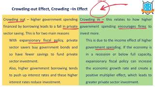 What is Crowding Out and Crowding In Effect  Crowding Out In Effect అంటే ఏమిటి  La Excellence [upl. by Va]