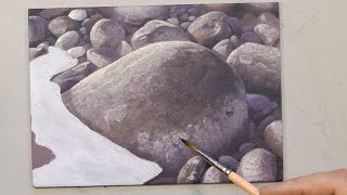 How To Paint Rocks in Acrylic Adding Final Washes With Glazing [upl. by Erotavlas616]