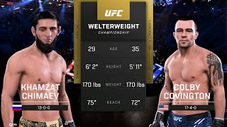 Khamzat Chimaev vs Colby Covington Full Fight  UFC 5 Fight Night [upl. by Lyrrad]