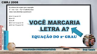 CMRJ  Os valores de m para que a equação x² – mx  m – ¾  0  Matemática Linda  Prof Tatarin [upl. by Acirat]