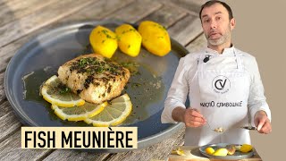 How to pan fry fish MEUNIERE I French cuisine classic recipe [upl. by Newol]