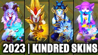 ALL KINDRED SKINS SPOTLIGHT 2023  League of Legends [upl. by Dnalyaw371]