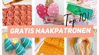 Gratis Haakpatronen top 10 ook geschikt voor beginners [upl. by Yrehcaz]