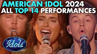 ALL AMERICAN IDOL TOP 14 PERFORMANCES 2024  Idols Global [upl. by Chow]