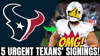 🚨🏈 5 FREE AGENTS THE HOUSTON TEXANS GOTTA SIGN NOW HOUSTON TEXANS NEWS [upl. by Andromede]