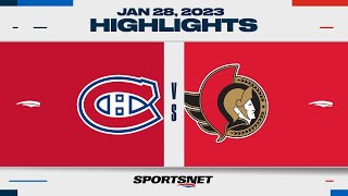 NHL Highlights  Canadiens vs Senators  January 28 2023 [upl. by Arerrac]