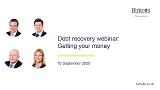 Birketts webinar debt recovery  getting your money [upl. by Nodla]