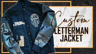 HOW TO CUSTOMIZE A LETTERMAN JACKET WITH BRICK HTV [upl. by Yong8]