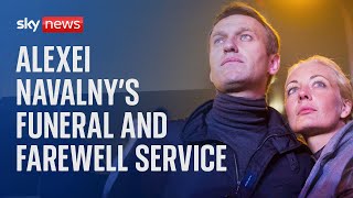 Watch Russian opposition leader Alexei Navalnys funeral and farewell service [upl. by Norbel10]