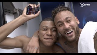 Joyous dressing room scenes as PSG players celebrate making their first Champions League final [upl. by Sarajane993]