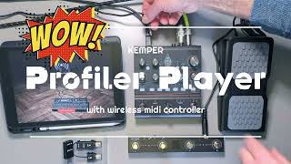 Kemper Profiler Player with wireless midifootcontroller easy setup [upl. by Aicercul]