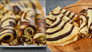 CHOCOLATE SWIRL PANCAKE RECIPE  VANILLA CHOCOLATE CREPE  WITHOUT OVEN  EASY PANCAKE RECIPE [upl. by Asiela]