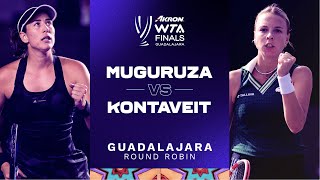 Garbine Muguruza vs Anett Kontaveit  2021 WTA Finals Round Robin  WTA Match Highlights [upl. by Auhel]