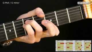 Gitarrenakkorde GMoll Akkord  G minor chord [upl. by Rahal]