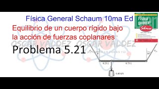 521 Física General Serie de Schaum 10ma Edición Equilibrio de un cuerpo rígido fuerzas coplanares [upl. by Zsa Zsa]