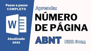 NÚMERO DE PÁGINA Como colocar e Formatar  ABNT 4 [upl. by Raknahs]