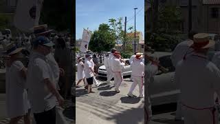 Jousters in Sete France parade through the town led by a group of musicians [upl. by Nart]