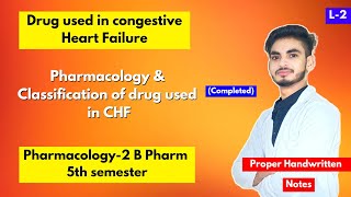 L2। U1। Drug used in congestive heart failure। Pharmacology B Pharm 5th semester। CHF। Shahruddin। [upl. by Noyart604]