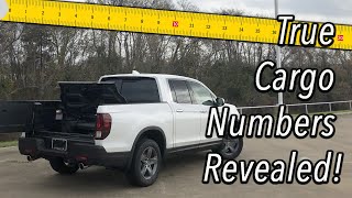 2023 Honda Ridgeline  True Cargo Capacity Given In Inches [upl. by Ehcropal]