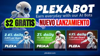 PLEXABOT  2 GRATIS POR REGISTRO  PLANES CADA 8 HORAS  NO RETIENE CAPITAL  3 DIAS EN LINEA [upl. by Aerol]